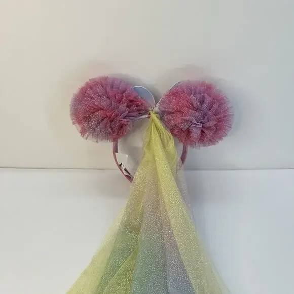 Disney Parks Minnie Mouse Ears With Fairy Butterfly Wings & Vail Headband - Picture 5 of 8